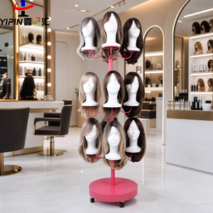 Présentoir de perruques sur pied en métal rotatif pour extensions de cheveux naturels, type mannequin - Product Image 1