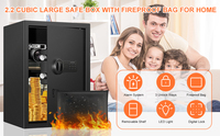 Stahl-Haustresor mit Elektronischem Tastenfeld, Herausnehmbarem Regal, Programmierbarem Kombinationsschloss für Dokumente, Schmuck, Wertsachen