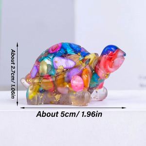Tortue en quartz en résine, petite et mignonne, avec cristaux naturels et gravier, pour décoration de jardin et pendule, vente en gros - Product Image 2