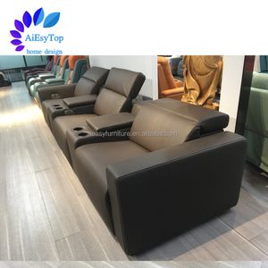 Tùy chỉnh Loại-C USB Napa da đồ nội thất nhà hát điện điện 3 chỗ ngồi có thể ngả sofa giá rẻ tựa đầu động cơ ngồi có thể ngả sofa - Product Image 2