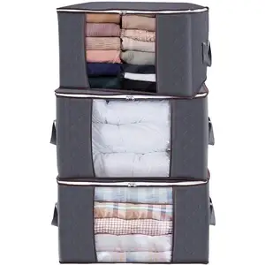Katlanabilir giysi saklama konteyner büyük kapasiteli yatak altında giysi saklama saklama çantası yatak giysileri havlu kumaş için özel boyut