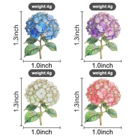 Ensemble de broches en émail souple motif fleur d'hortensia, colorées, en alliage de zinc, pour sac à dos, veste, chapeau, revers, décoration et objet de collection