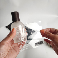 Autocollant adhésif transparent de bouteille cosmétique avec logo personnalisé impression de logo en feuille d'or étiquettes transparentes pour bouteille en verre et pot à bougie