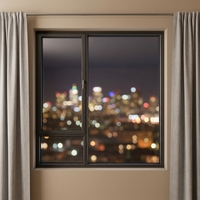 Fenêtres à battants modernes en aluminium, haute résistance au vent, avec verre trempé et design à persiennes, style ouverture battante, certifiées Energy Star pour villas