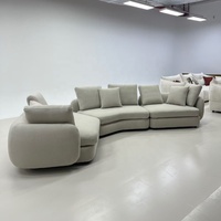 Canapé modulaire incurvé moderne - Canapé en tissu bouclé en forme de L pour salon