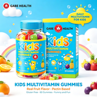 Gummies multivitaminées pour enfants en marque blanche OEM, 60 unités, Vitamines A, B, C, D, E, Zinc, Soutien immunitaire, Croissance, Pectine, Sans gluten, Personnalisables