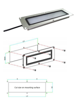 Lampu Kerja Mesin Buatan Pabrik ONN IP67 Tahan Air M9Q Panjang Opsional Logo Dapat Disesuaikan AC/DC Paduan Aluminium+Kaca Tempered