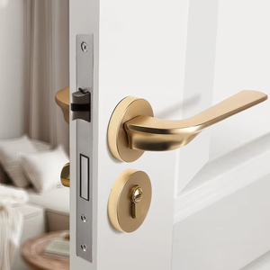 Hot Sale Gold Black Grey Door <b>Handle</b> <b>Lock</b> Set for Wooden Doors - Product Image 5