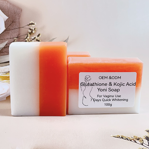 Vendita calda all'ingrosso di igiene femminile sapone Yoni glutatione e acido <span class=keywords><strong>Kojic</strong></span> infuso sbiancante vaginale sapone per la pulizia - Product Image 2