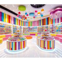 Kiosque à bonbons personnalisé pour centre commercial, mobilier de boutique de bonbons, service complet, présentoir à bonbons en acrylique, design d'intérieur de magasin de détail