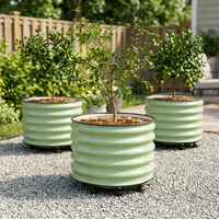 Kit de Jardinière Surélevée Moderne en Métal avec Roues, Durable, Écologique, Revêtement Aluzinc, Bac de Jardinage Extérieur pour Petites Légumes Domestiques