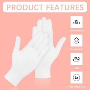 Sleeping Soft <b>Gloves</b> Overnight Eczema <b>Moisturizing</b> Cosmetic Skin Spa Washable Stretchable White Cotton <b>Gloves</b> for Dry <b>Hands</b> - Product Image 2
