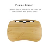 Table Oreiller Portable en bois de bambou pour ordinateur Portable, plateau pour ordinateur Portable avec coussin doux