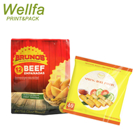 Samosas Empanada imprimés personnalisés poisson frit fruits de mer légumes tortillas emballage thermoscellé pâtisserie congelée rouleau de printemps sac alimentaire