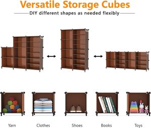 Lemari pakaian kubus portabel Modern, furnitur plastik konversi untuk rumah kantor kamar tidur, apartemen, ruang tamu, pakaian - Product Image 6
