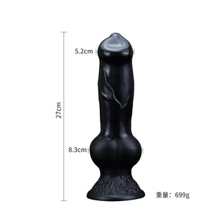 Long gode animal doux pénis anal ventouse Dick jouets sexuels adultes or noir godes pour femmes hommes énorme <span class=keywords><strong>chien</strong></span> gode - Product Image 6