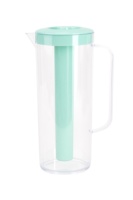 Carafe en plastique de qualité alimentaire 2,0 L avec 2 inserts interchangeables : infuseur et noyau à glace – Carafe d'été en plastique avec insert