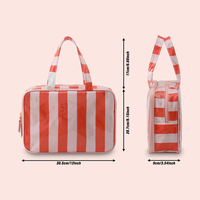 Organisateur de cosmétiques en PVC imperméable avec plusieurs compartiments, sac de maquillage multifonctionnel pour les voyages et l'usage quotidien