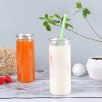 Échantillon gratuit 250ml 330ml 500ml PET Tube droit pour boisson en plastique peut personnalisé Transparent miel bouteille d'eau