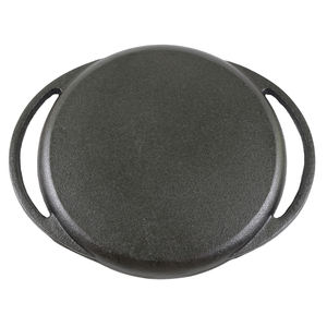 Durable Pre-seasoned Cast Iron Round <strong>Pan</strong> with Pine Tray Ideal for <strong>Grilling</strong> Serving Baking <strong>Pan</strong> - Product Image 6