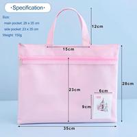 Bolsa de malla con cremallera de 11x13.7 pulgadas, 2 piezas, bolsa impermeable grande de doble bolsillo con asa, tamaño A4, almacenamiento de documentos plegable