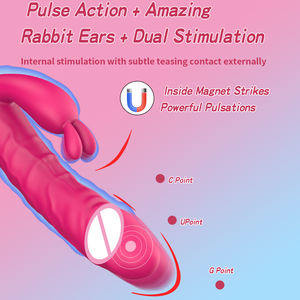 Sexspielzeug für Frauen, <span class=keywords><strong>Rabbit</strong></span>-<span class=keywords><strong>Vibrator</strong></span> aus körperfreundlichem Silikon, G-Punkt- und Klitorisstimulation, realistischer Dildo-<span class=keywords><strong>Vibrator</strong></span> für Erwachsene - Product Image 4
