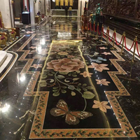 Luxuriöse Bodenfliesen Marmor-Mosaike Blumenmuster Mosaik-Teppiche für Hotel-Lobby Villa Große Halle Eingangsbereich Dekoration