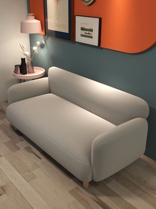 Sofá Moderno de Tela Tapizado con Brazos Rectos, Cojín en la Respalda y Patas de Madera para Sala de Estar, Apartamento u Hotel - Product Image 5