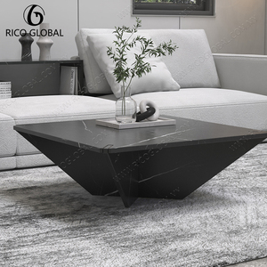 Modern Eco-Friendly <b>Black</b> Marble <b>Coffee</b> <b>Table</b> Geometric <b>Square</b> Top Living Room Side <b>Table</b> Furniture - Product Image 4