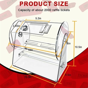 Caja giratoria de acrílico transparente para sorteo con 200 boletos, capacidad para hasta 2000 boletos, portátil - Product Image 2