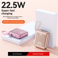 Batterie externe à charge rapide 20000mAh Type-C en plastique, logo personnalisé OEM, batterie externe compacte, cadeau d'entreprise