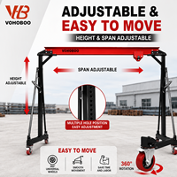 Grue portique mobile légère en acier au carbone - Mini-grue portique portable 1t 2t 3t 5 tonnes à hauteur réglable pour levage en atelier
