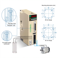 Kit de servomoteur 3.0m avec câbles, 3000 tr/min, 1.27 Nm, avec frein, encodeur absolu 17 bits, 400W, impulsions/RS485/analogique, et driver de servomoteur AC