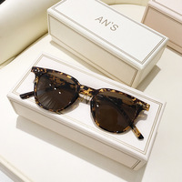 Lunettes de soleil unisexes d'été haut de gamme style IG, anti-éblouissement UV400, teinte marron, monture complète, tendance pour la conduite