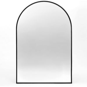 <b>Black</b> Metal Framed <b>Arched</b> Wall <b>Mirror</b> 24x36 Inch For Bathroom Decor - Product Image 6
