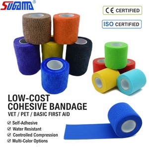 Bande de contention élastique auto-adhésive <span class=keywords><strong>non</strong></span> tissée, résistante à l'eau, pour animaux de compagnie et blessures sportives, 5 cm - Product Image 1