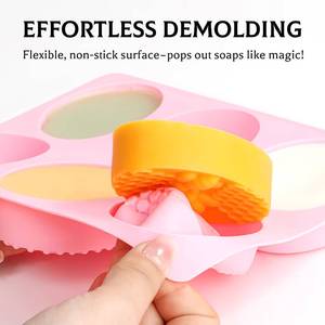 6-cavity bee rectangular oval honeycomb <b>silicone</b> handmade bread mold, soap making supplies - Product Image 5