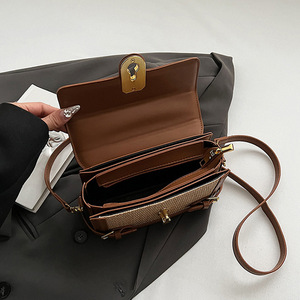 Spring New Simple Straw Shoulder Bag for Women Fashionable Handheld <b>Small</b> Crossbody <b>Handbag</b> Zipper Closure Portable Tanjing - Product Image 4