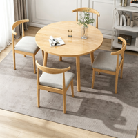Ensemble table et chaises en bois simple et compact, design moderne et minimaliste pour petit appartement, maison ou restaurant