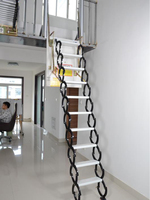 Nouvelle échelle télescopique manuelle portable en alliage d'aluminium avec main courante, escalier de grenier, hauteur extensible 3,5 m, charge 500 kg