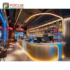 Mostrador de Servicio Personalizado para Cafetería, Acabado en Nogal Negro, Área de Exhibición de Botellas de Sirope, Mostrador de Servicio para Tienda - Product Image 5