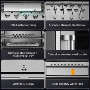 Frigorifero per Stagionatura a Secco 128N1, Espositore Refrigerato per Filetti di Manzo, Armadio Commerciale in Acciaio Inox 304 con Compressore per Carne e Bistecche - Product Image 4