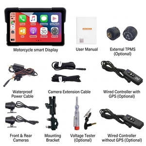 Moniteur intelligent universel pour moto, écran IPS haute luminosité de 5,7 pouces avec double caméra avant et arrière, DVR, Carplay sans fil, Auto - Product Image 6