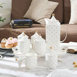 厂家批发陶瓷水壶和杯子咖啡具