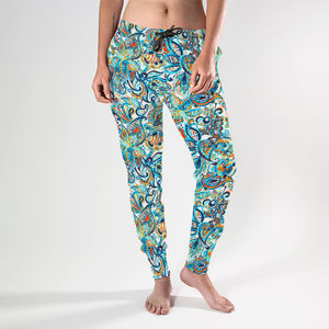 Custom Paisley <span class=keywords><strong>Acuarela</strong></span> Azulejo floral con flores Flores Tulipanes Hojas Imprimir Gimnasio Pantalones de chándal Fitness Jogging Pantalones Uso casual - Product Image 3