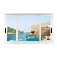 Maison hôtel haute qualité moderne blanc pvc upvc cadres 3 piste fenêtre coulissante en verre porte avec moustiquaire en acier