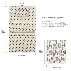 Pochette de rangement pour couches bébé unisexe en tissu denim imperméable à motif animal et fonction d'organisation portable, fournisseur OEM - Product Image 3