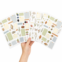 Feuilles d'autocollants décoratifs Washi découpés sur mesure, style aquarelle, motifs fleurs océaniques vintage, pour scrapbooking et journal, autocollants adhésifs