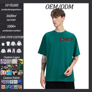 Camiseta personalizable de algodón de verano para hombre <span class=keywords><strong>Blanc</strong></span> tejida 100% transpirable absorbente de sudor cuello redondo hombro caído Ajuste de gran tamaño - Product Image 1
