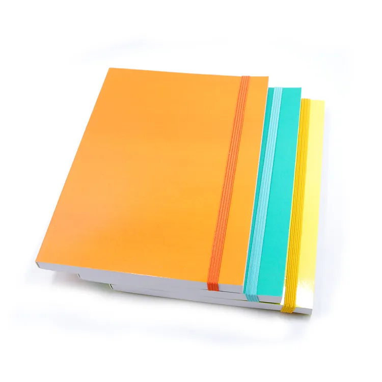 Cuaderno de papel reciclado con banda de PVC, material escolar, personalizado, profesional